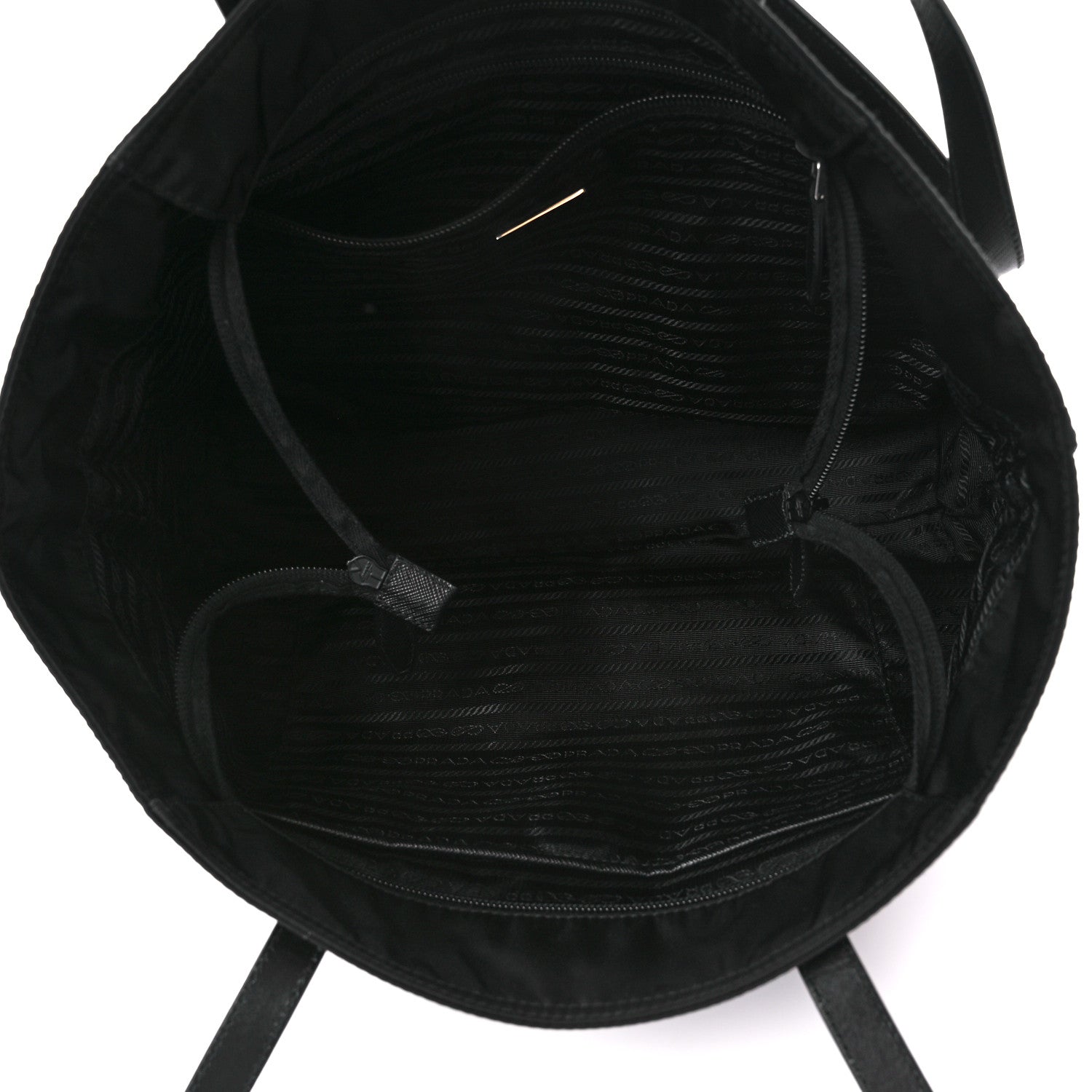 Prada Tessuto Nylon Saffiano Tote Black 5 of 11