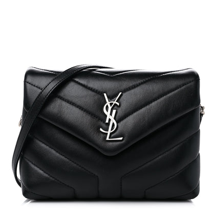 Saint Laurent Calfskin Y Quilted Monogram Toy Loulou Crossbody Bag Black 1 of 9