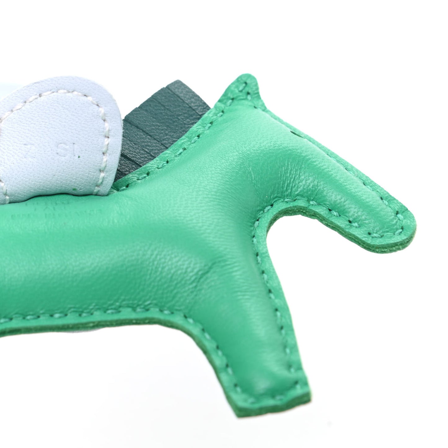 Milo Lambskin Grigri Rodeo Horse Bag Charm PM Menthe Malachite Brume