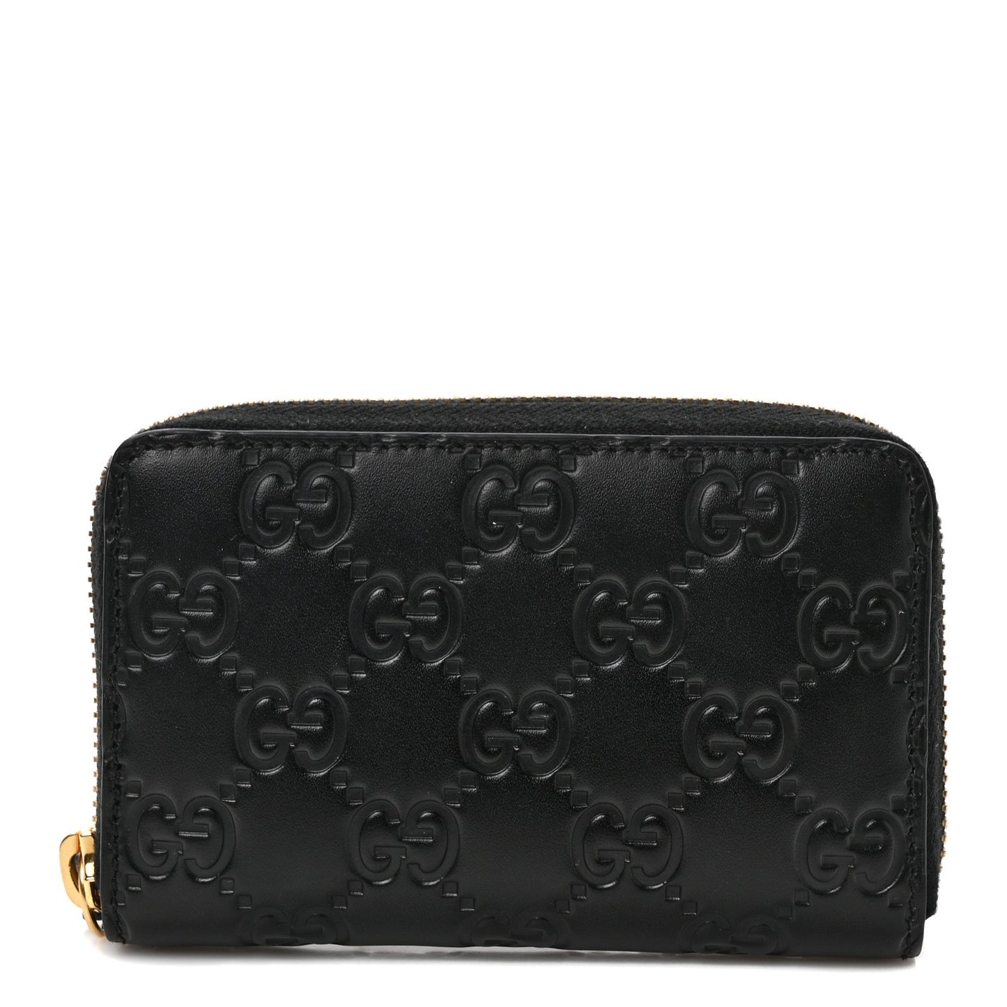 Guccissima Zip Around Card Case Black