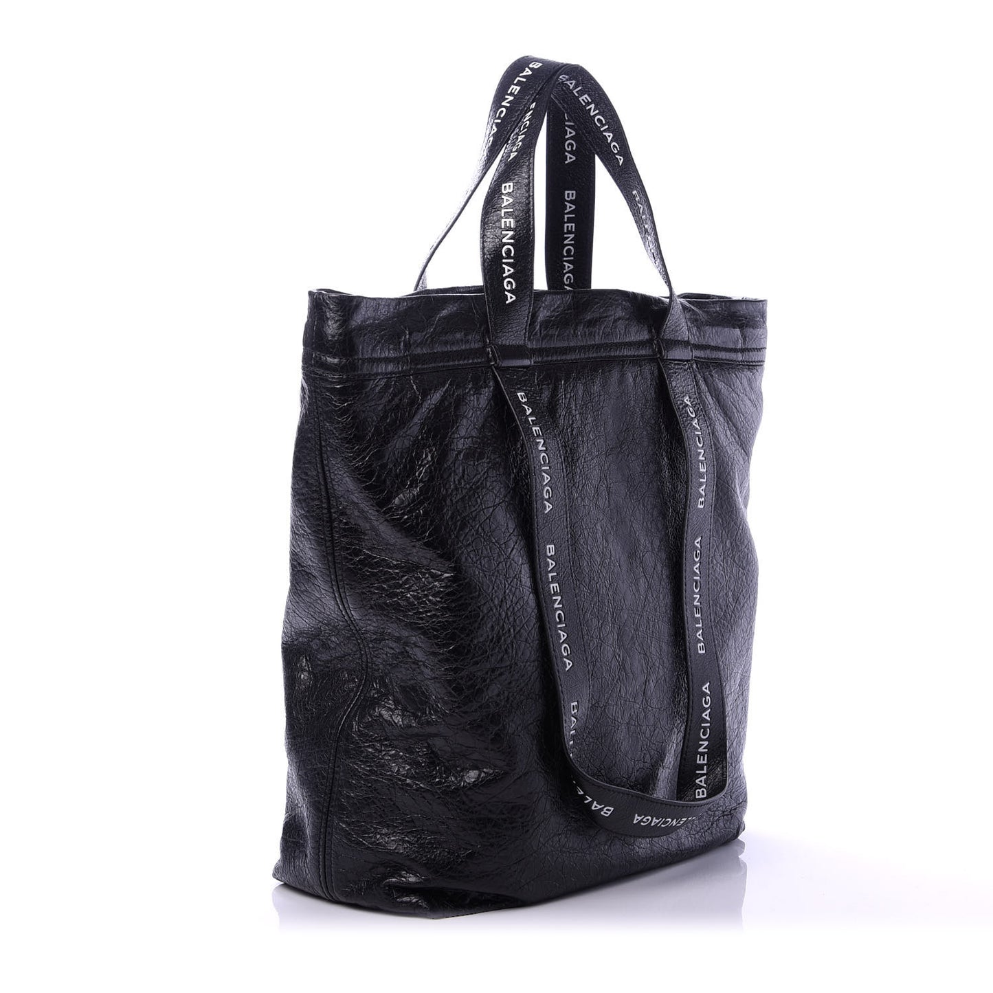 Agneau Logo Printed Carry Tote S Black