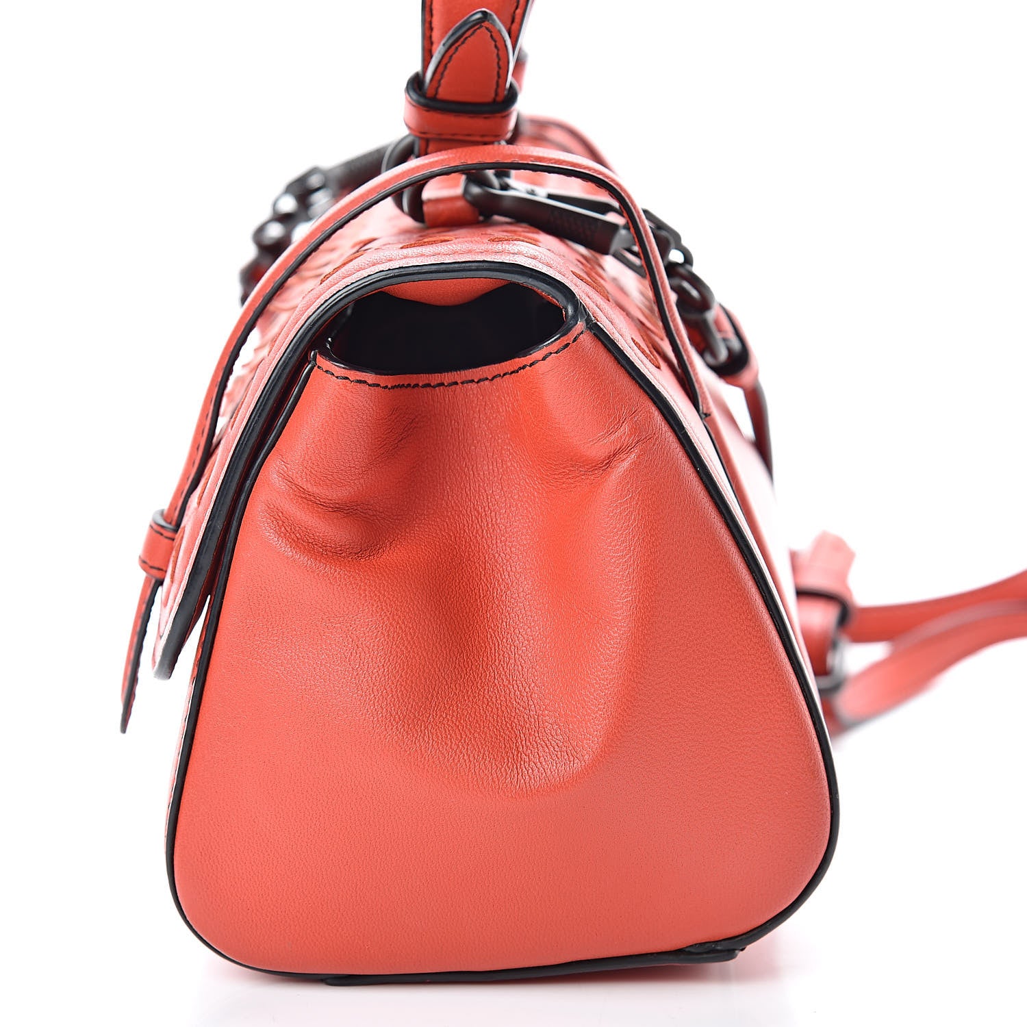Bottega Veneta Nappa Intrecciato Scales Mini Top Handle Bag Geranium 11 of 12
