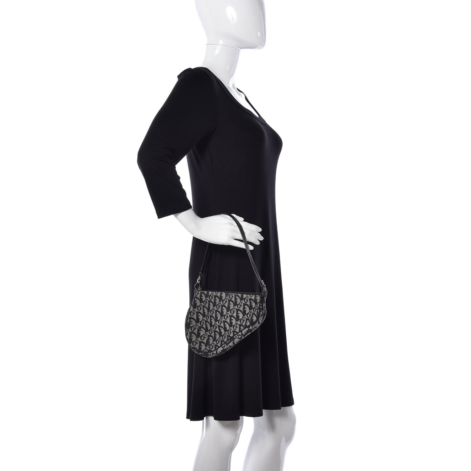 Christian Dior Monogram Mini Saddle Pochette Black 2 of 11