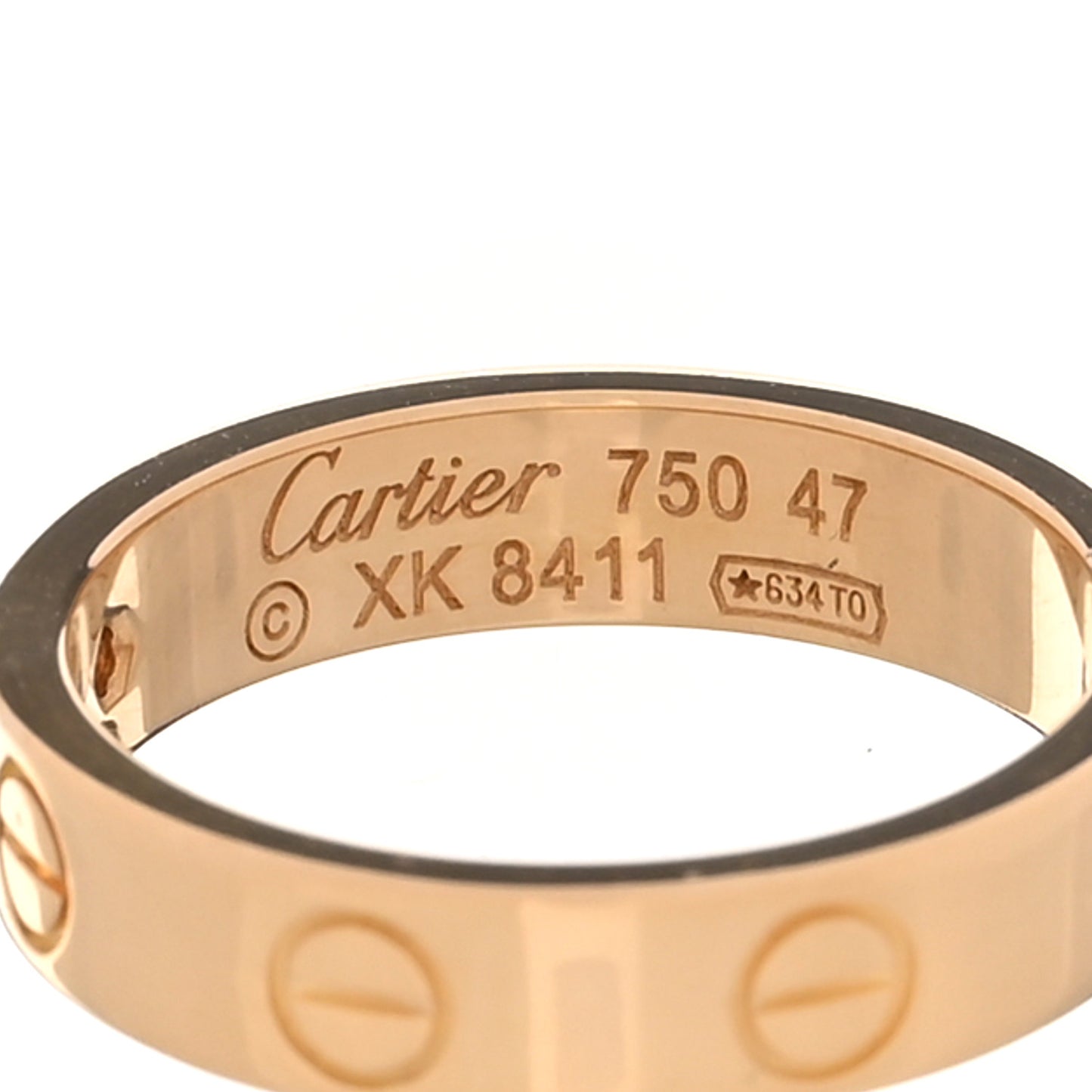 18K Yellow Gold Diamond 4mm LOVE Wedding Band Ring 47 4