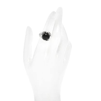 David Yurman Sterling Silver Black Onyx 11mm Infinity Ring 52 6 2 of 5