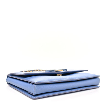 Salvatore Ferragamo Hammered Calfskin Vara Bow Chain Crossbody Blue 4 of 10