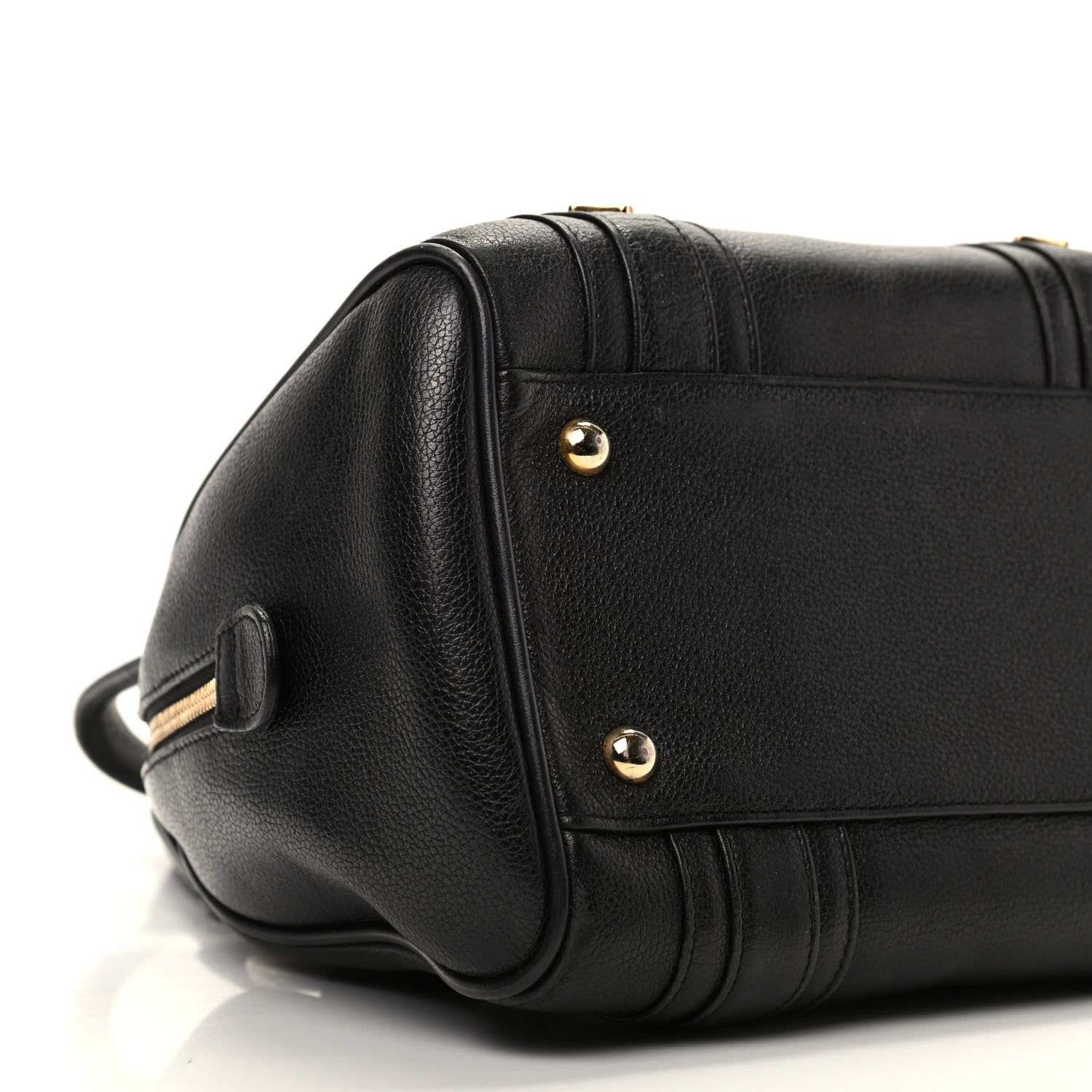 MCM Grained Calfskin Studded Boston Bag Black 6 of 9