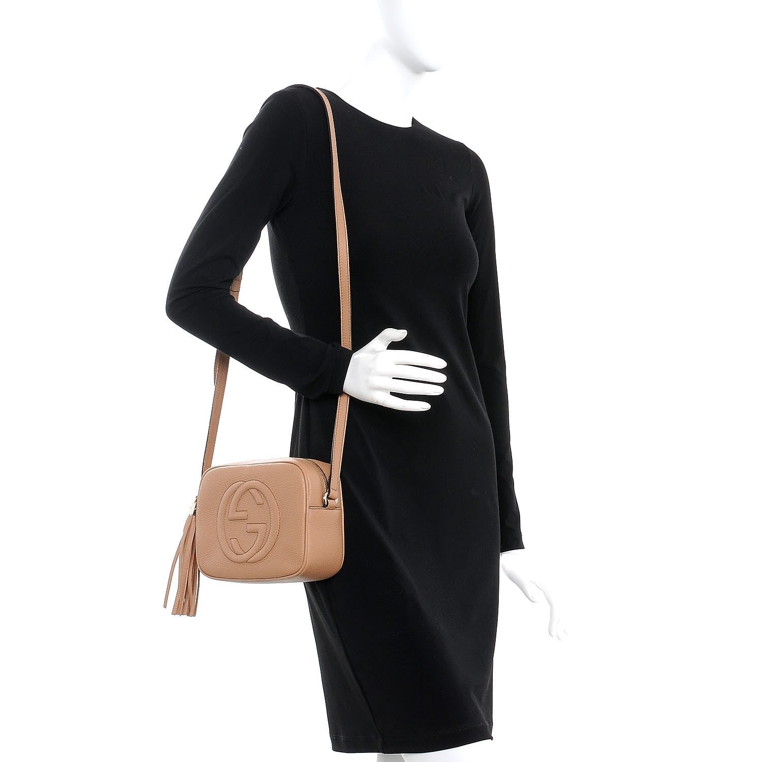 Gucci Pebbled Calfskin Small Soho Disco Bag Camelia 2 of 8