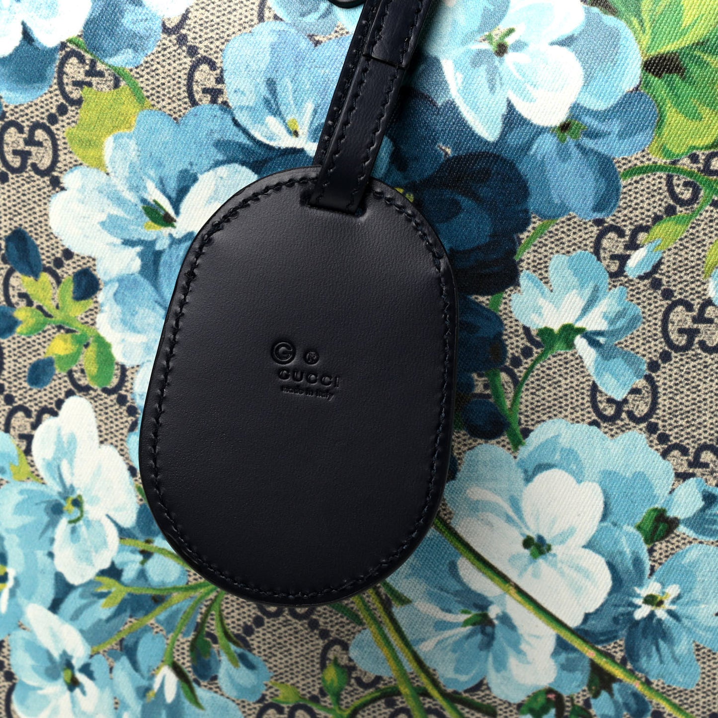 GG Supreme Monogram Blooms Medium Reversible Tote Beige Blue Navy