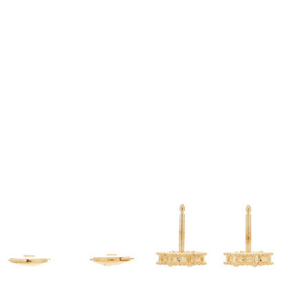 Van Cleef & Arpels 18K Yellow Gold Mother of Pearl Sweet Alhambra Earrings 3 of 4