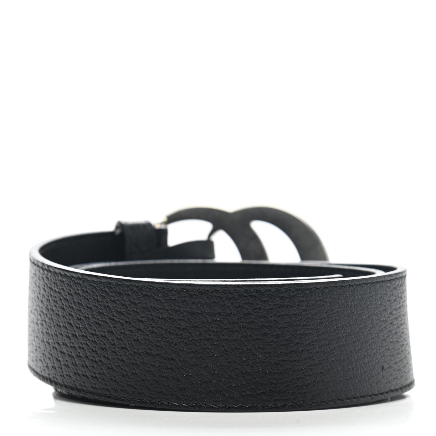 Textured Dollar Calfskin Nickel Double G 40mm Belt 80 32 Black