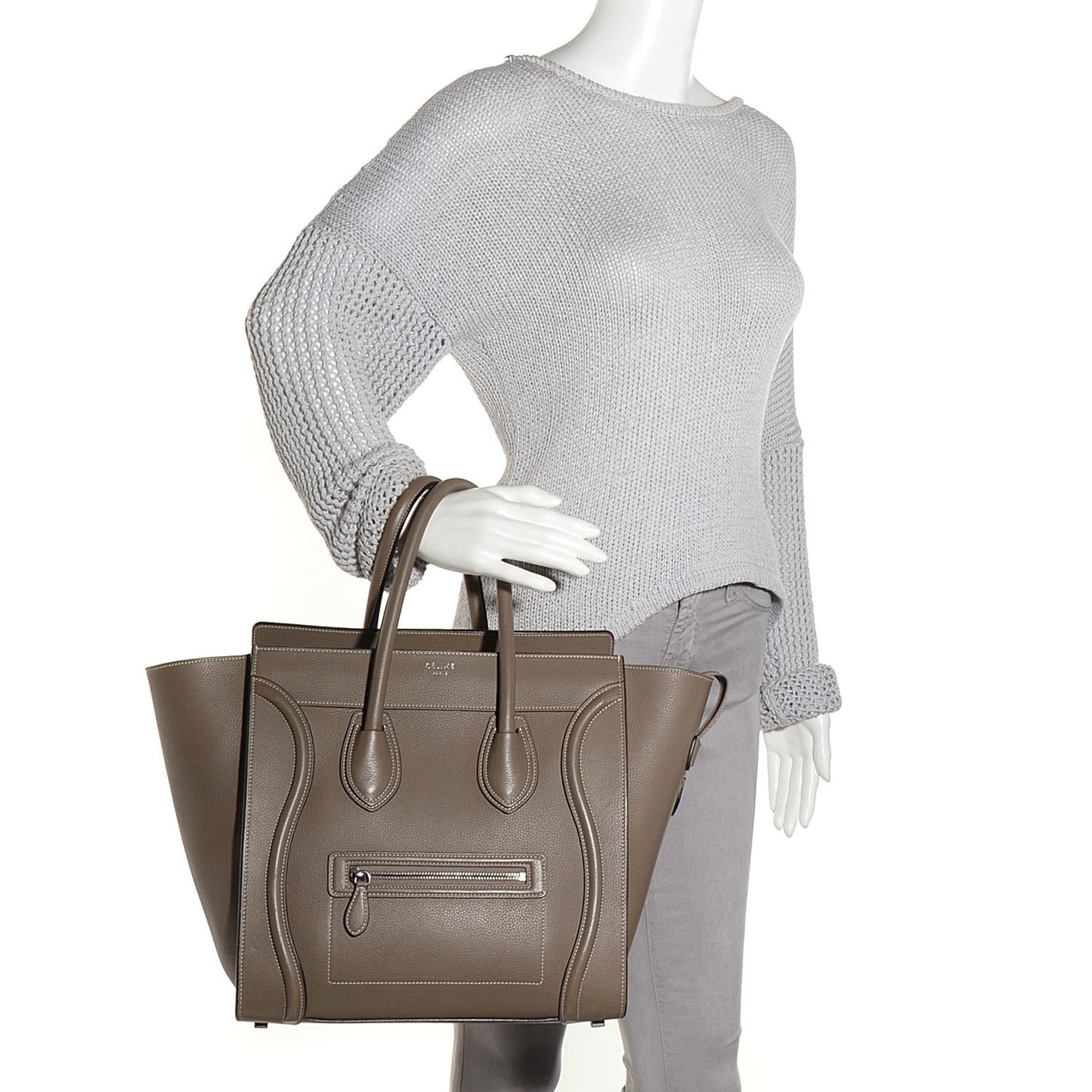 Drummed Calfskin Mini Luggage Souris