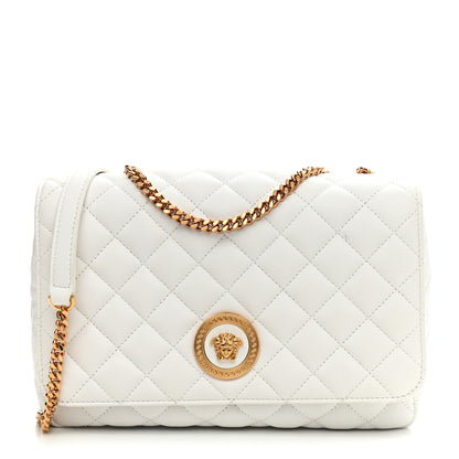 Versace Nappa Quilted Medusa Chain Crossbody White 1 of 8