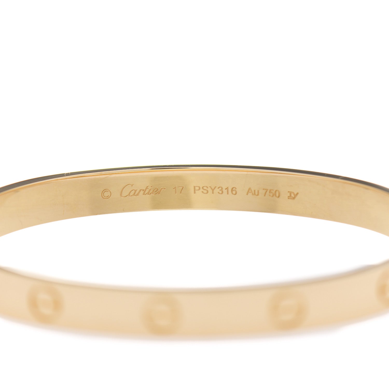 Cartier 18K Yellow Gold LOVE Bracelet 17 3 of 4