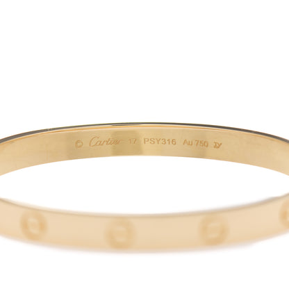 Cartier 18K Yellow Gold LOVE Bracelet 17 3 of 4