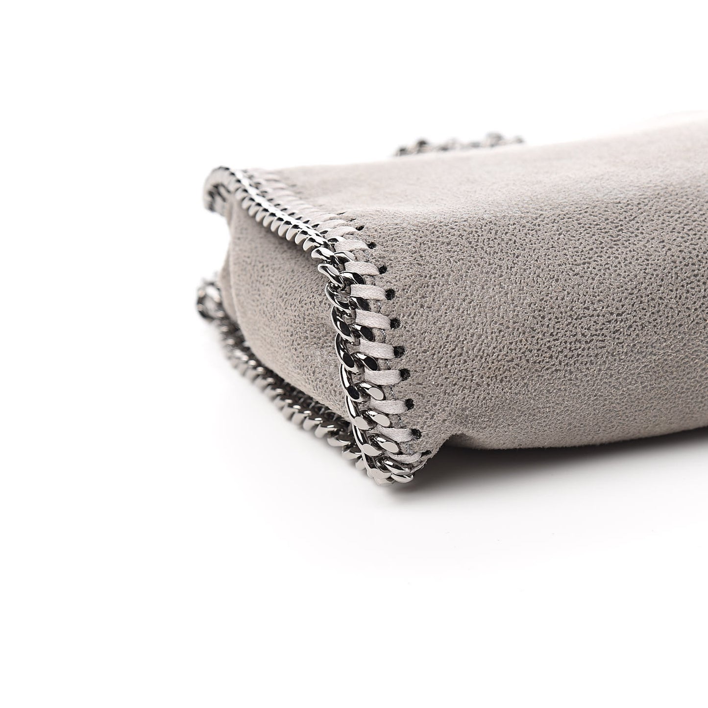 Shaggy Deer Mini Falabella Fold Over Tote Light Grey