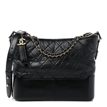 Chanel Aged Calfskin Quilted Medium Gabrielle Hobo Black 1 of 10