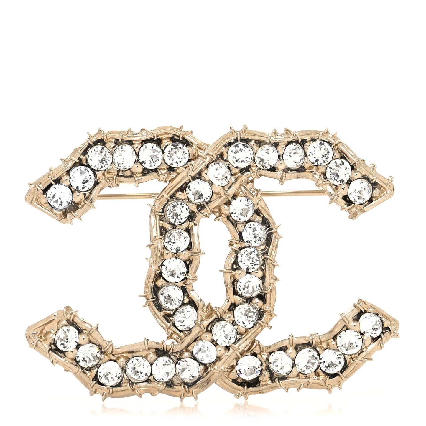 Crystal CC Camellia Express Brooch Gold
