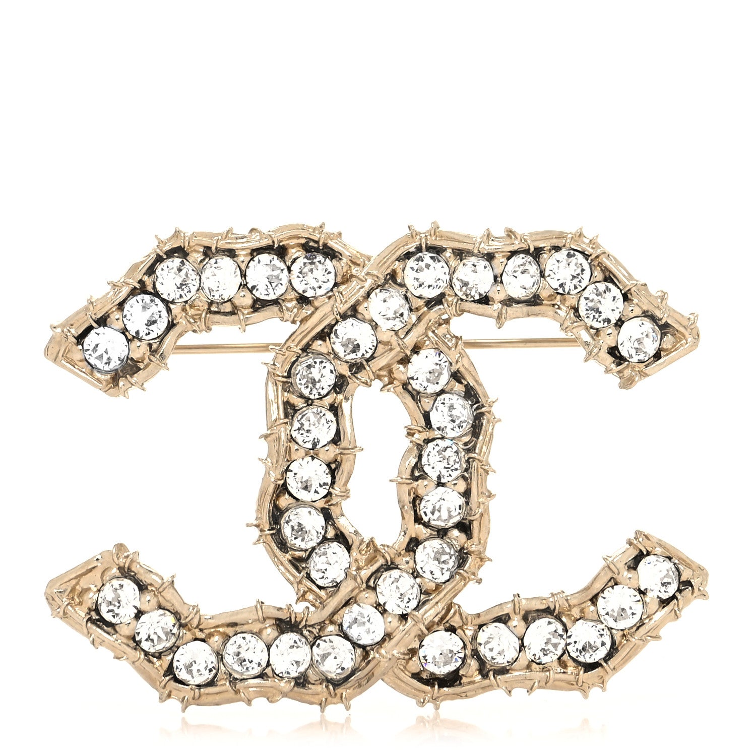 Chanel Crystal CC Camellia Express Brooch Gold 1 of 4