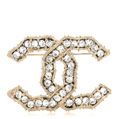 Chanel Crystal CC Camellia Express Brooch Gold 1 of 4