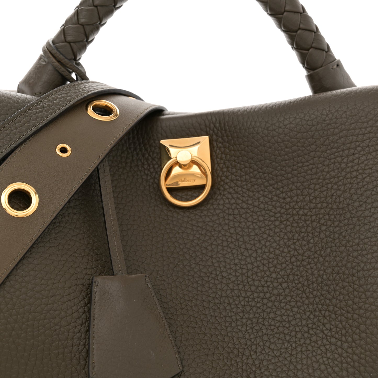 Heavy Grain Iris Tote Olive Green
