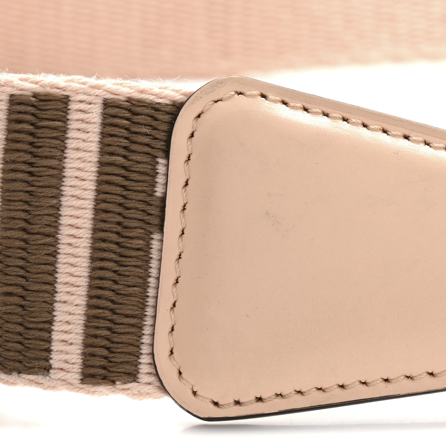 Fendi Jacquard Ribbon Vitello King FF Bi-Color Intreccio Adjustable Strap You Light Rose Camel 6 of 9