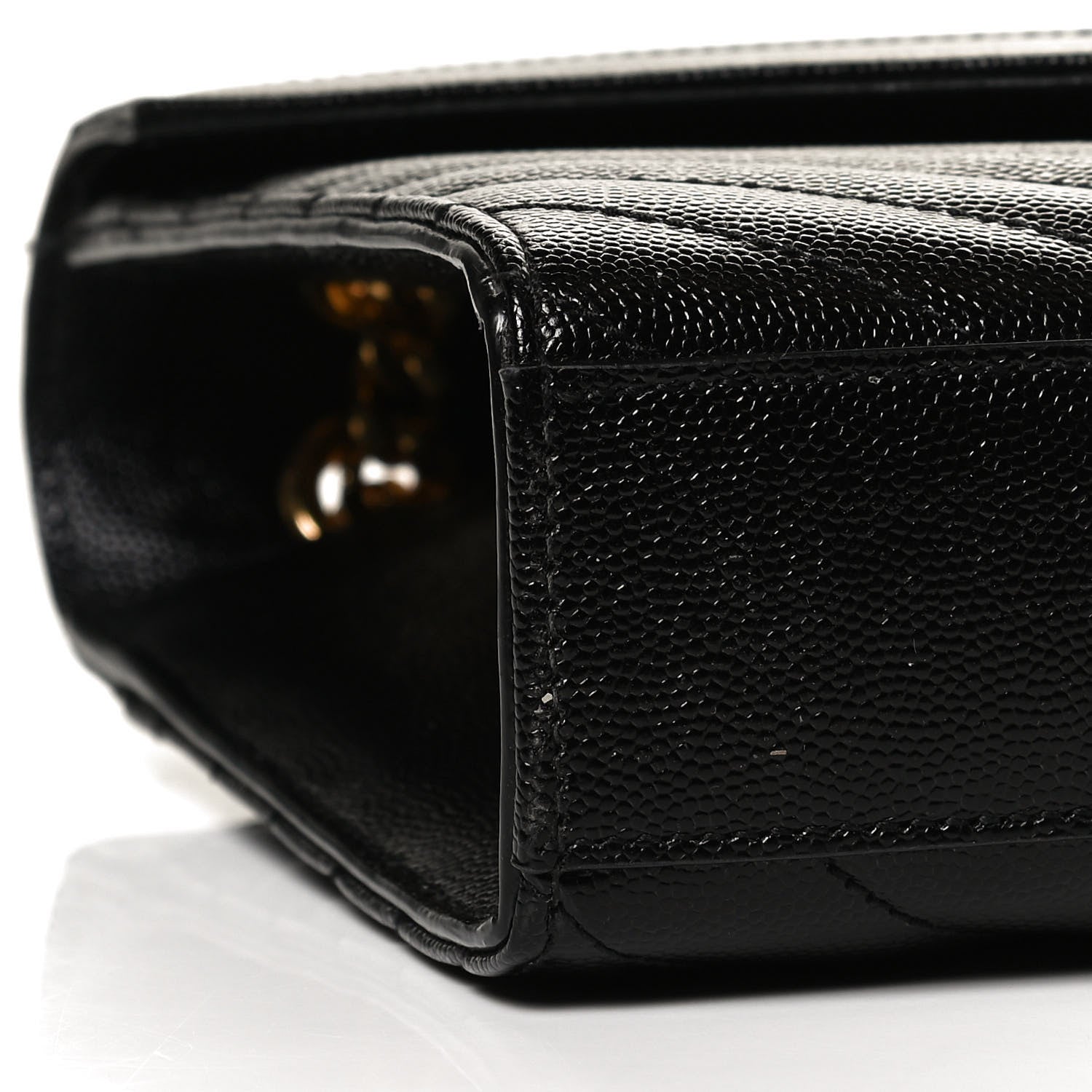 Saint Laurent Grain De Poudre Matelasse Chevron Medium Monogram Satchel Black 9 of 10
