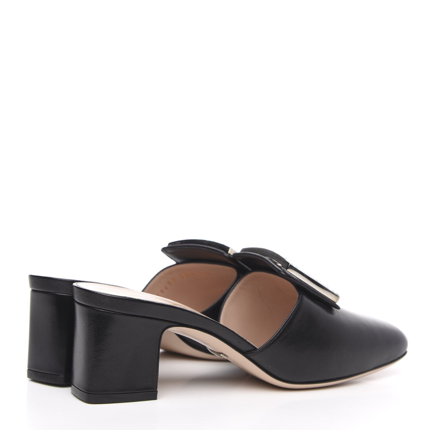 Gucci Malaga Kid Crystal Square G Madelyn Mules 36.5 Black 4 of 9