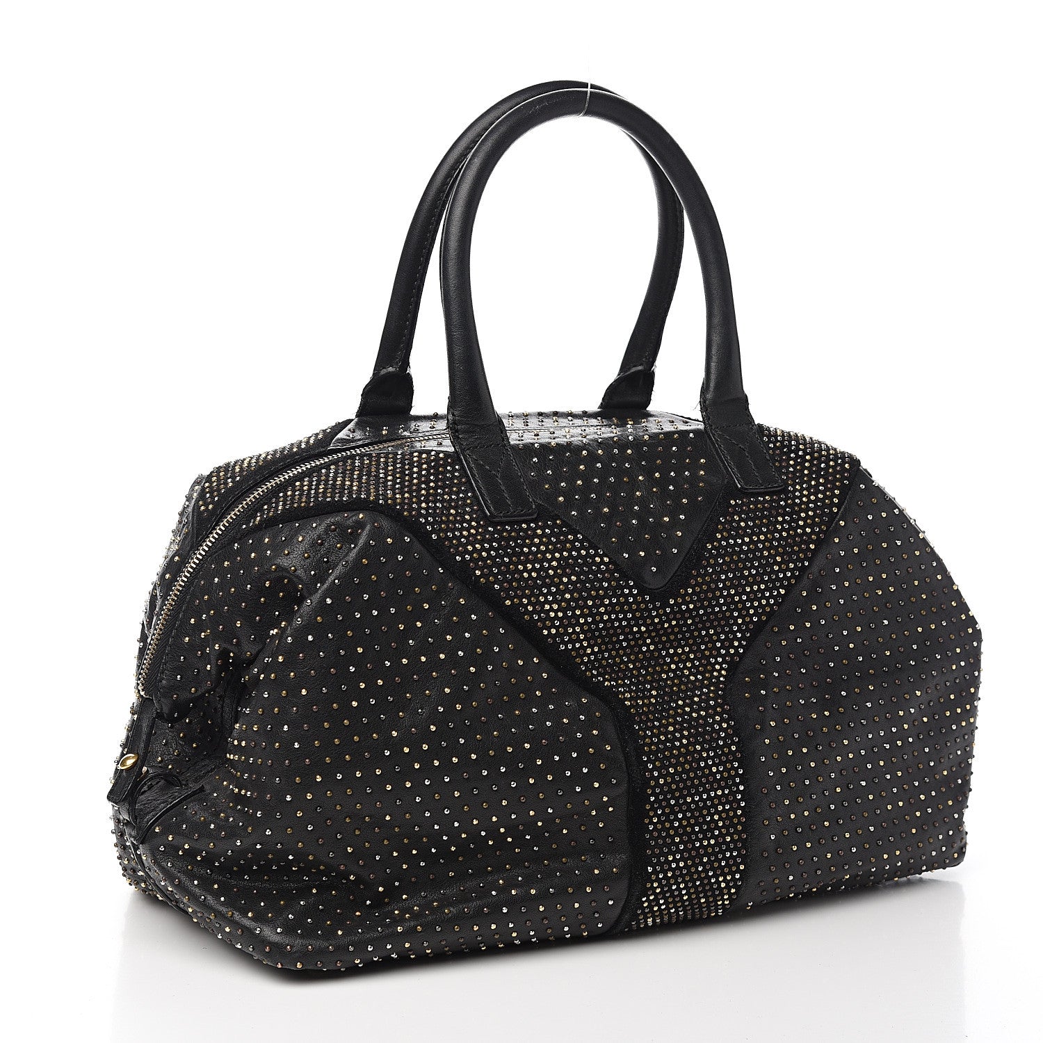 Saint Laurent Calfskin Rock Studded Easy Sac Black 2 of 11