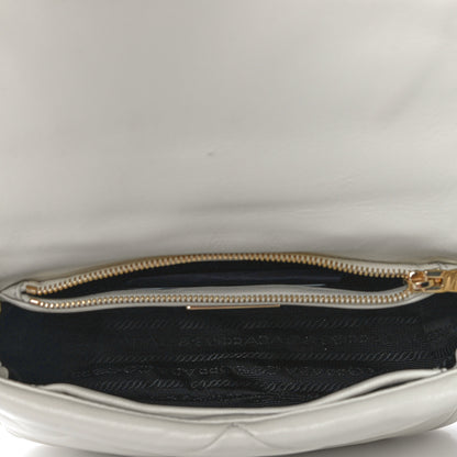 Prada Nappa Re-Nylon Triangle Quilted Patchwork System Flap Shoulder Bag White 5 of 14