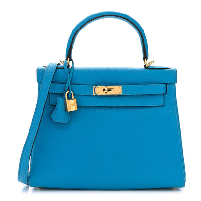 Hermes Togo Kelly Retourne 28 Bleu Zanzibar 1 of 11