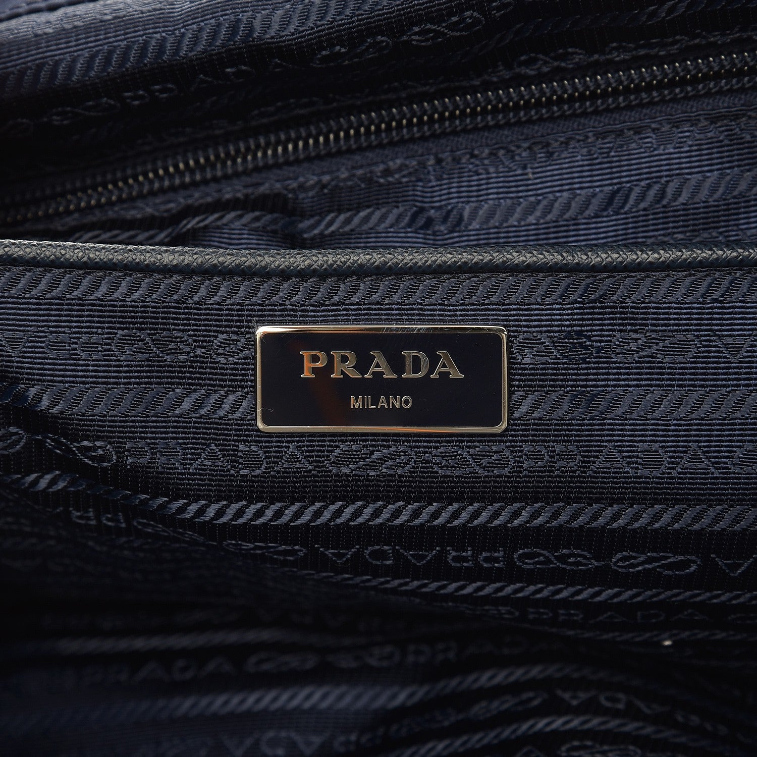 Prada Nylon Vela Saffiano Medium Cinch Backpack Baltico 7 of 7