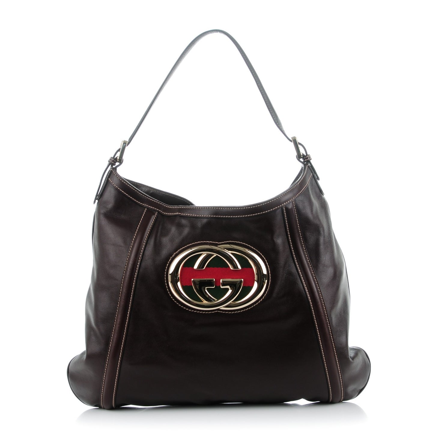 Calfskin Medium Britt Hobo Dark Brown