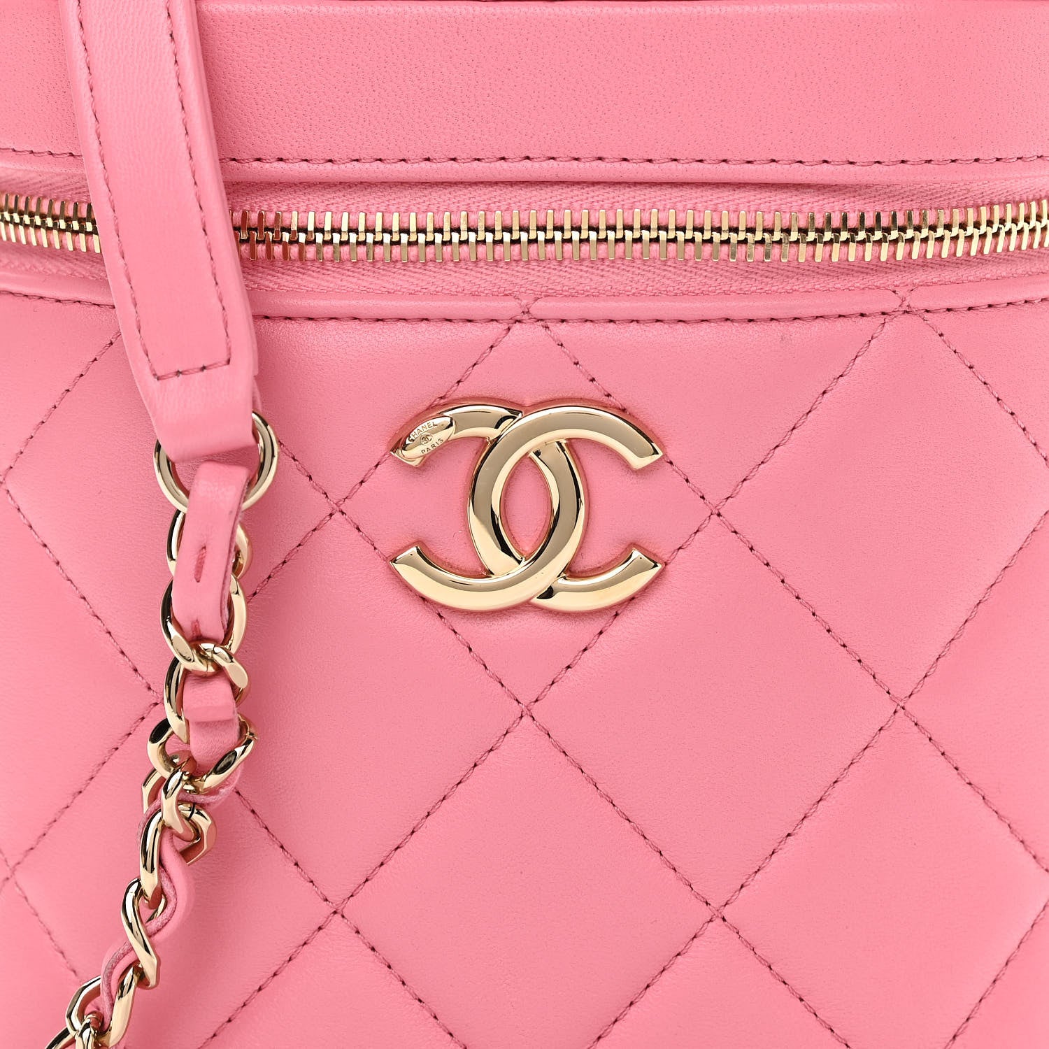 Chanel Lambskin Quilted Trendy Vanity Case Pink 8 of 11
