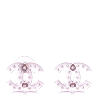 Chanel Acrylic CC Earrings Pink 1 of 5