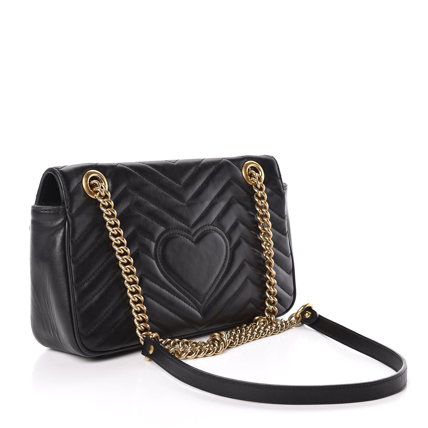 Calfskin Matelasse Small GG Marmont Shoulder Bag Black