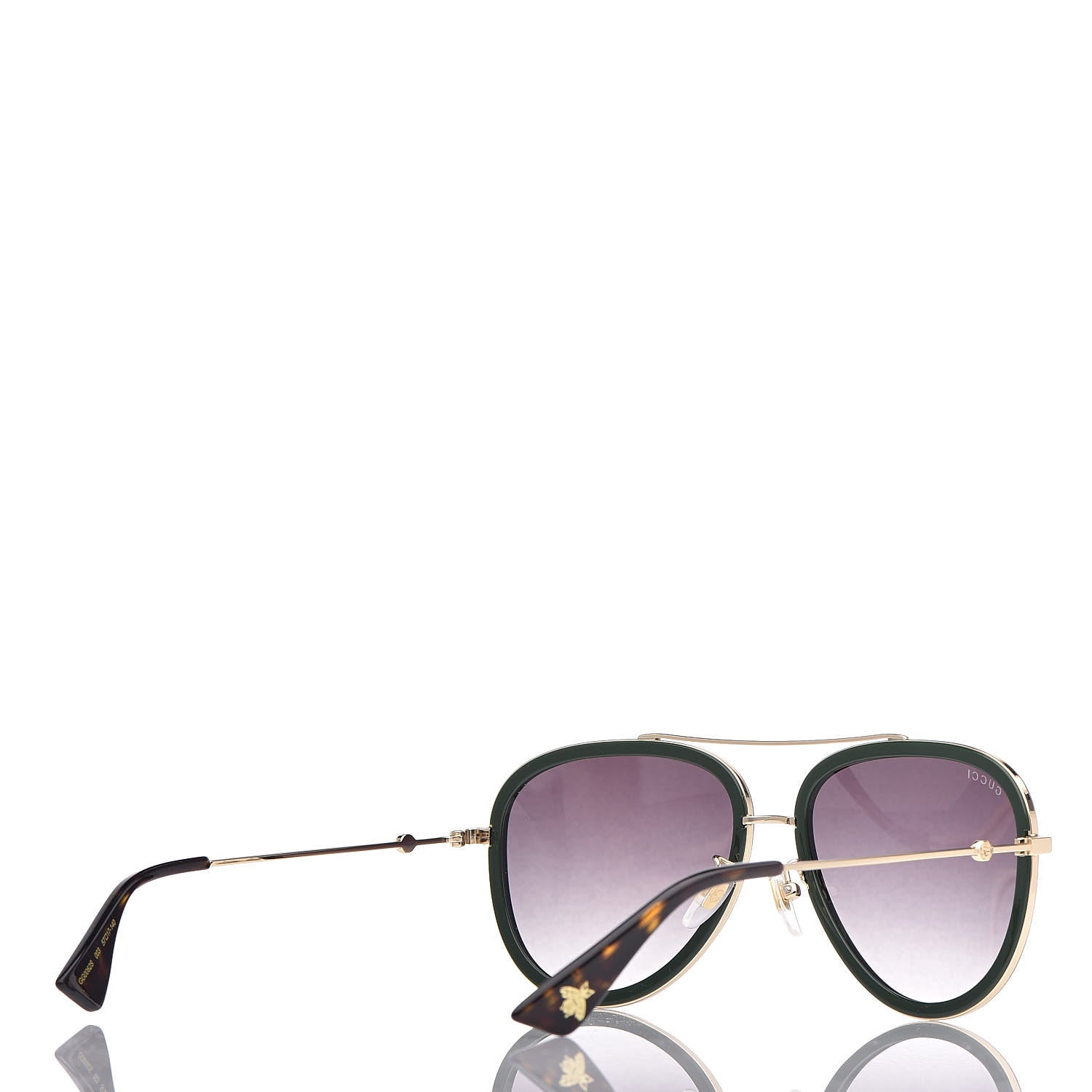 Gucci Web Aviator Sunglasses GG0062S Green Red 4 of 8