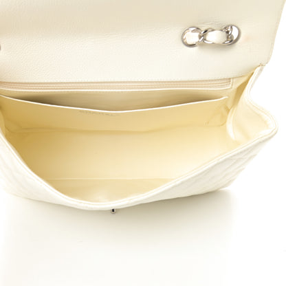 Chanel Caviar Quilted Jumbo Single Flap White 5 of 12