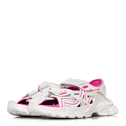 Balenciaga Rubber Neoprene Bi-Color Womens Track Sandals 37 White Fluo Pink 3 of 8