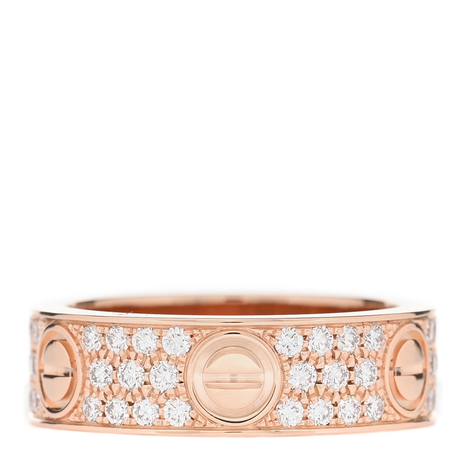 Cartier 18K Pink Gold Diamond 6.5mm LOVE Paved Ring 58 8.25 3 of 4