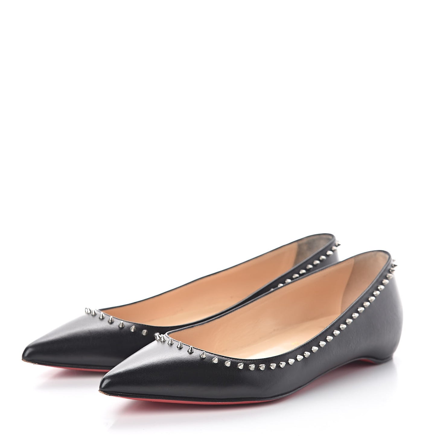 Shiny Calfskin Anjalina Flats 37.5 Black