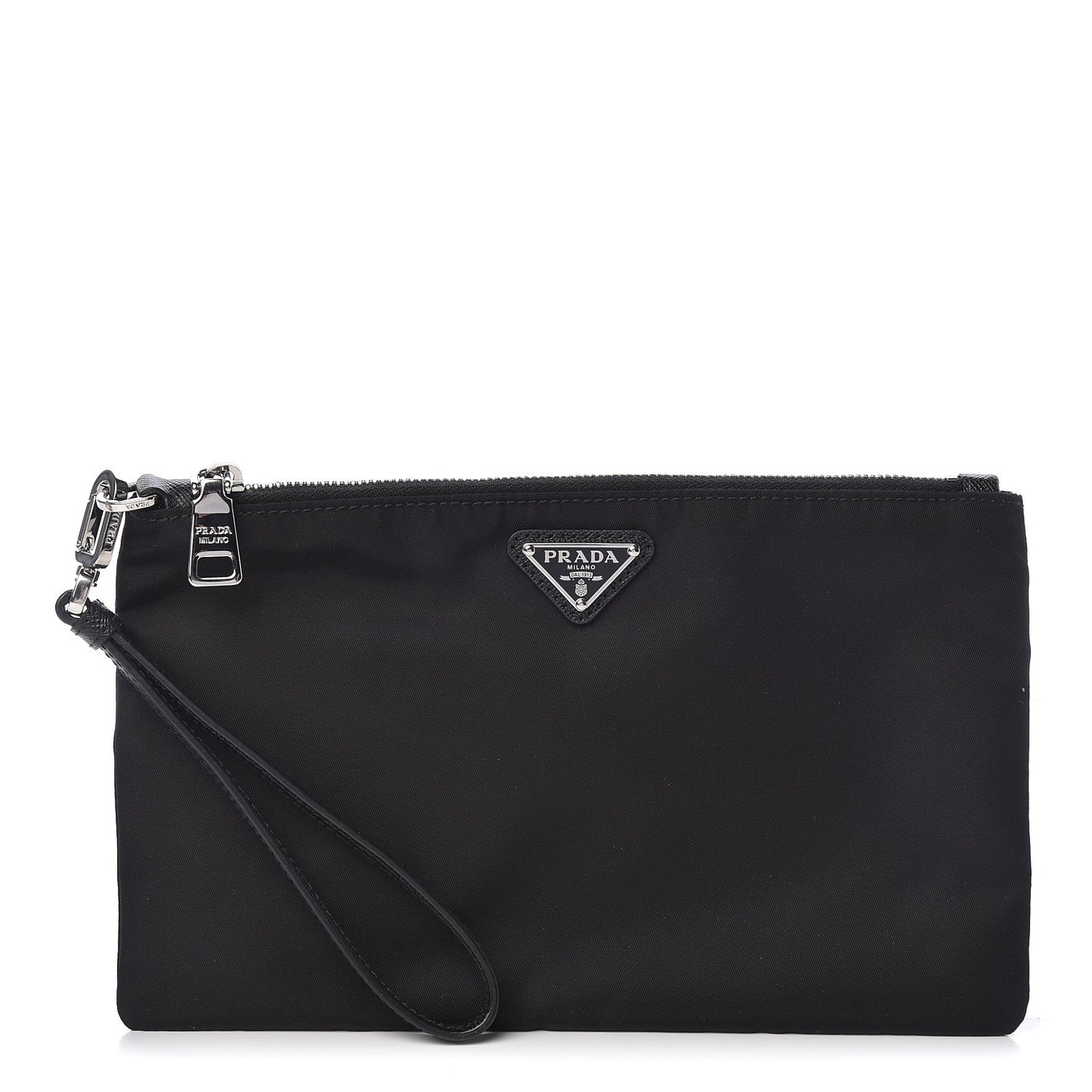 Tessuto Nylon Saffiano Wristlet Black