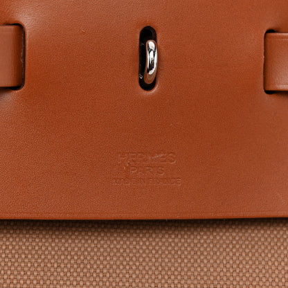 Hermes Military Toile Vache Hunter Herbag Cabine Zip 50 Chai Fauve 7 of 14