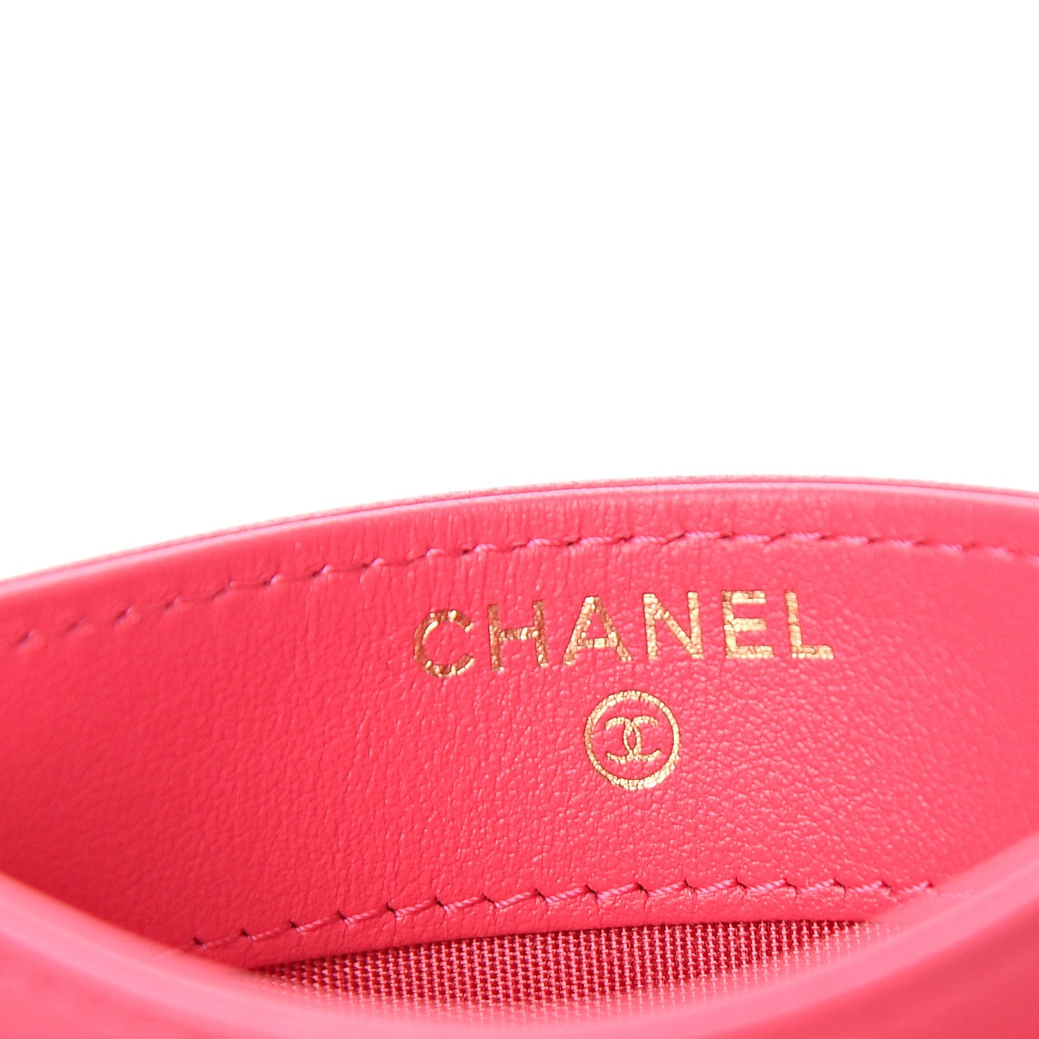 Chanel Shiny Goatskin Quilted 19 Card Holder Dark Pink 6 of 8