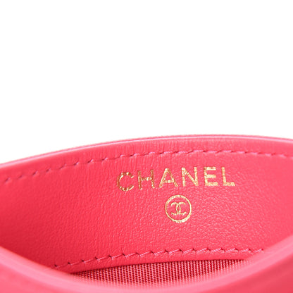 Chanel Shiny Goatskin Quilted 19 Card Holder Dark Pink 6 of 8
