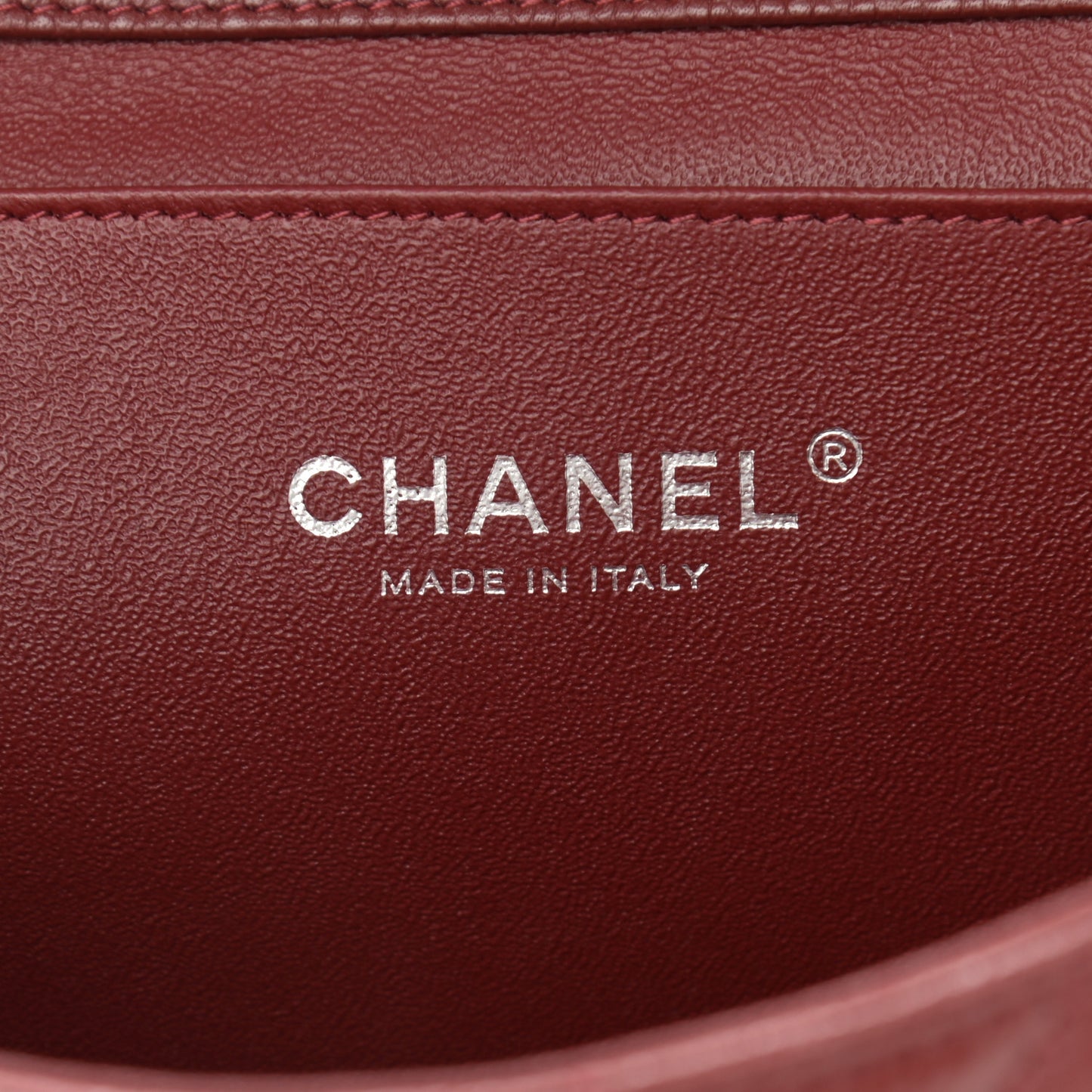 Caviar Quilted Clutch With Chain Flap Dark Red