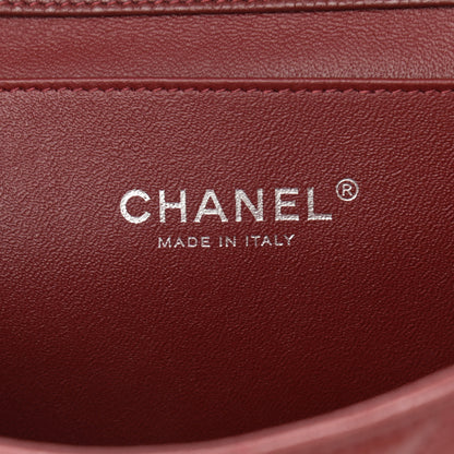 Chanel Caviar Quilted Clutch With Chain Flap Dark Red 5 of 9