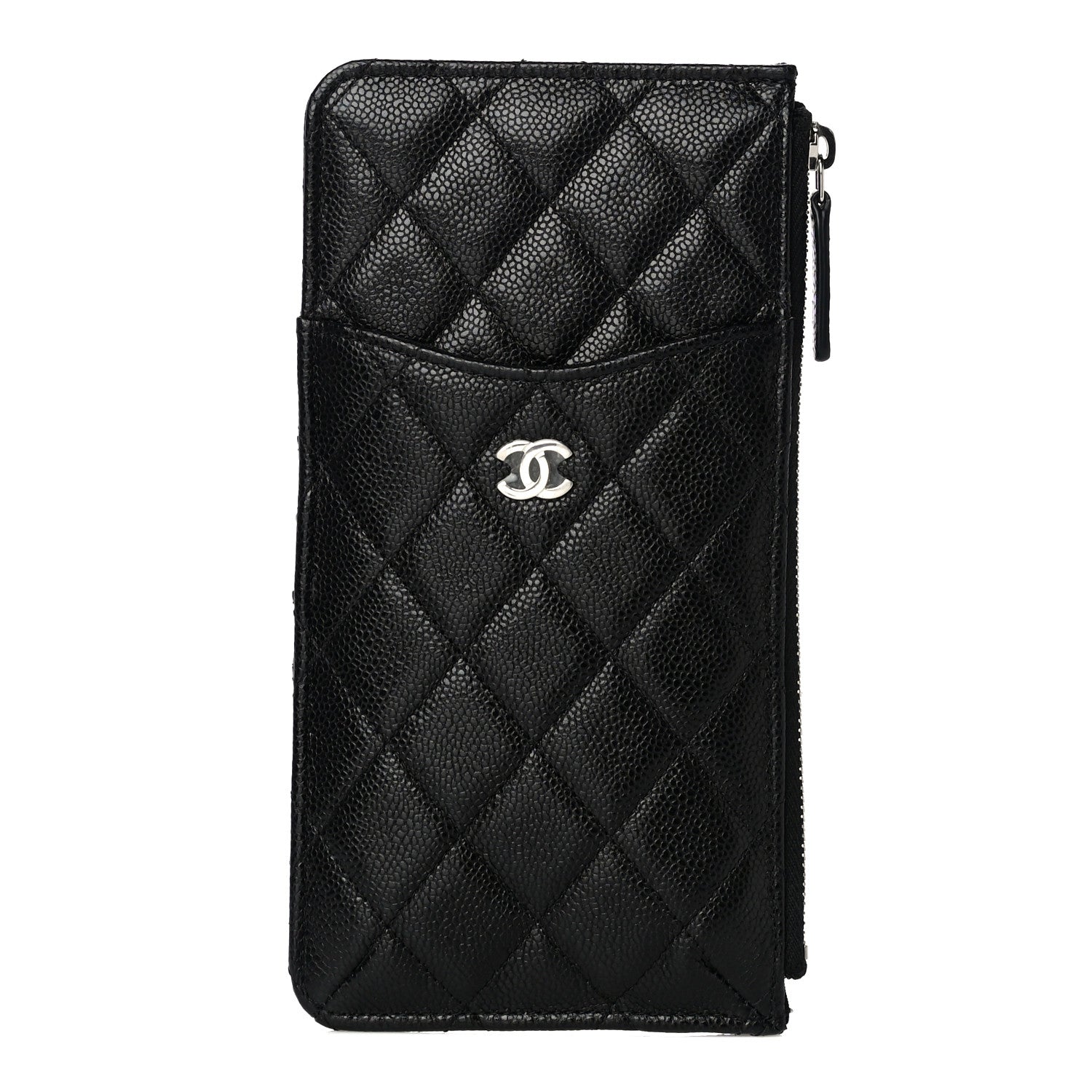 Chanel Caviar Quilted Classic Flat Wallet Pouch Black 1 of 13