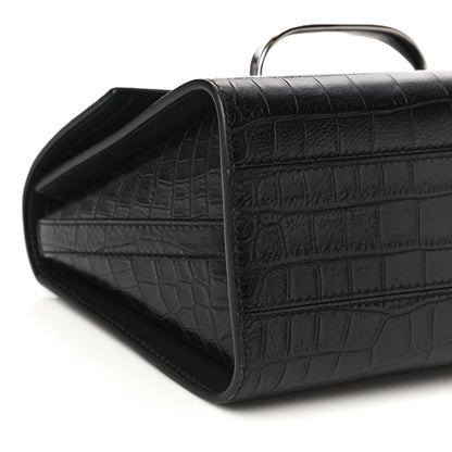 Alexander McQueen Calfskin Crocodile Embossed The Story Bag Black 4 of 8