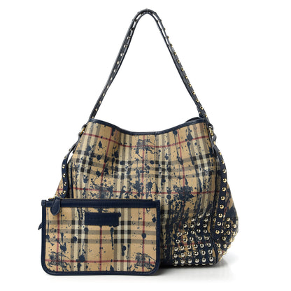 Burberry Haymarket Check Studded Large Splash Canterbury Tote Blue 12 of 12